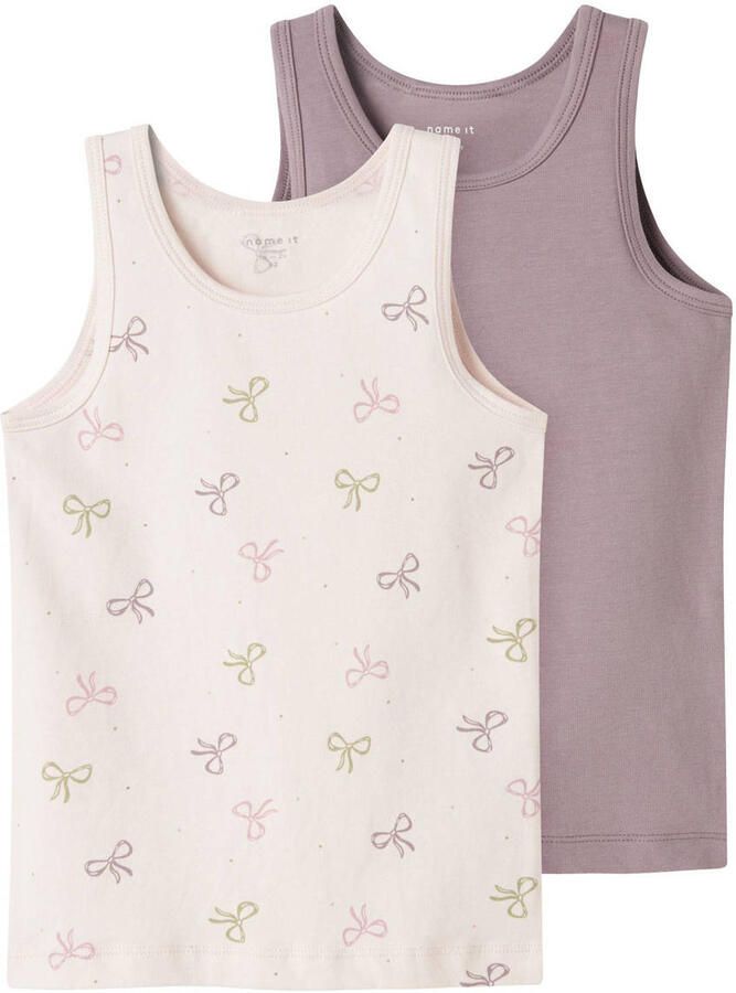 Name It Hemd NMFTANK TOP 2P BARELY PINK BOW NOOS (set 2 stuks) - Foto 2