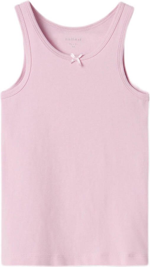 Name it MINI hemd NMFTANK TOP HORSE set van 2 lila roze Paars Meisjes Stretchkatoen Ronde hals 104 - Foto 2