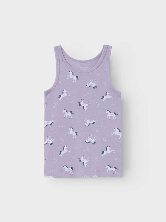 Name it MINI hemd NMFTANK TOP UNICORN set van 2 lila paars Meisjes Stretchkatoen Ronde hals 104 - Foto 2