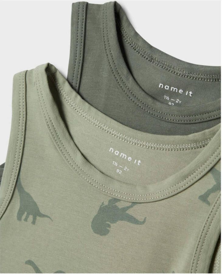 Name It Hemd NMMTANK TOP 2P AGAVE GREEN DINO NOOS (set 2 stuks)