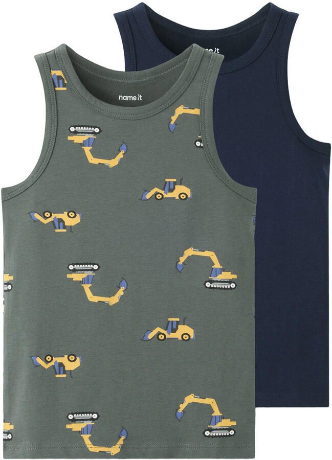 NAME IT MINI hemden met print (set van 2)