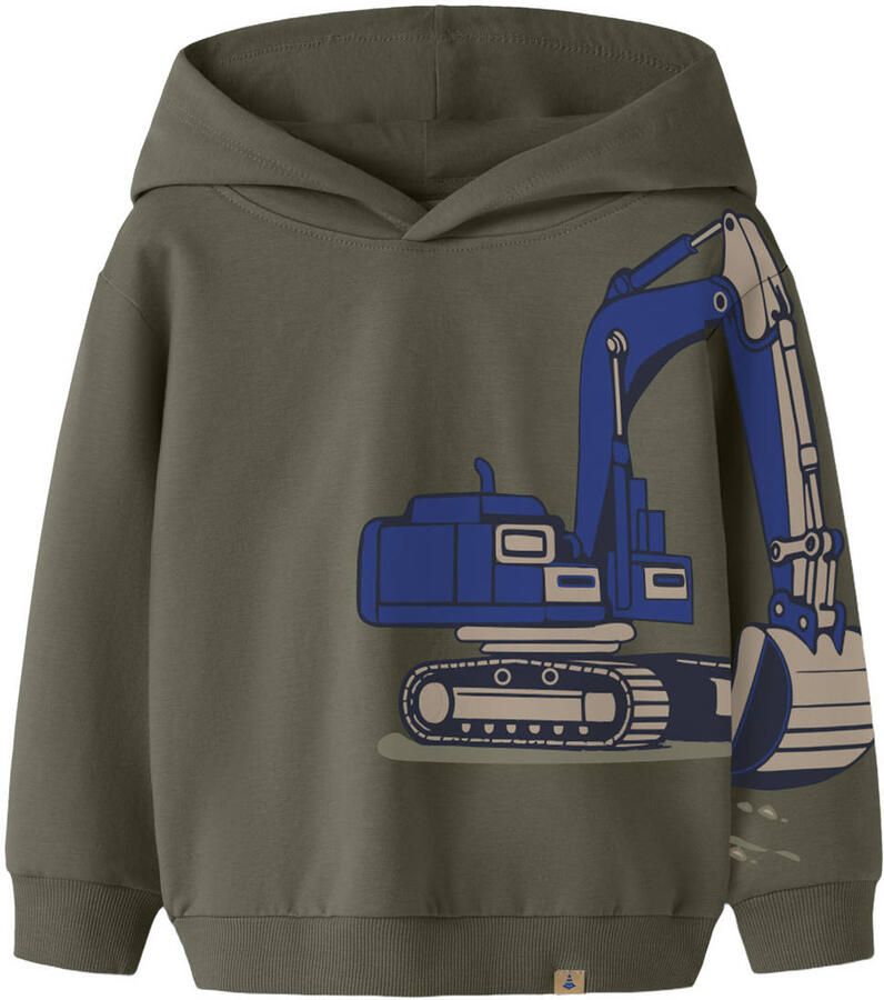 NAME IT MINI hoodie met print donkergroen