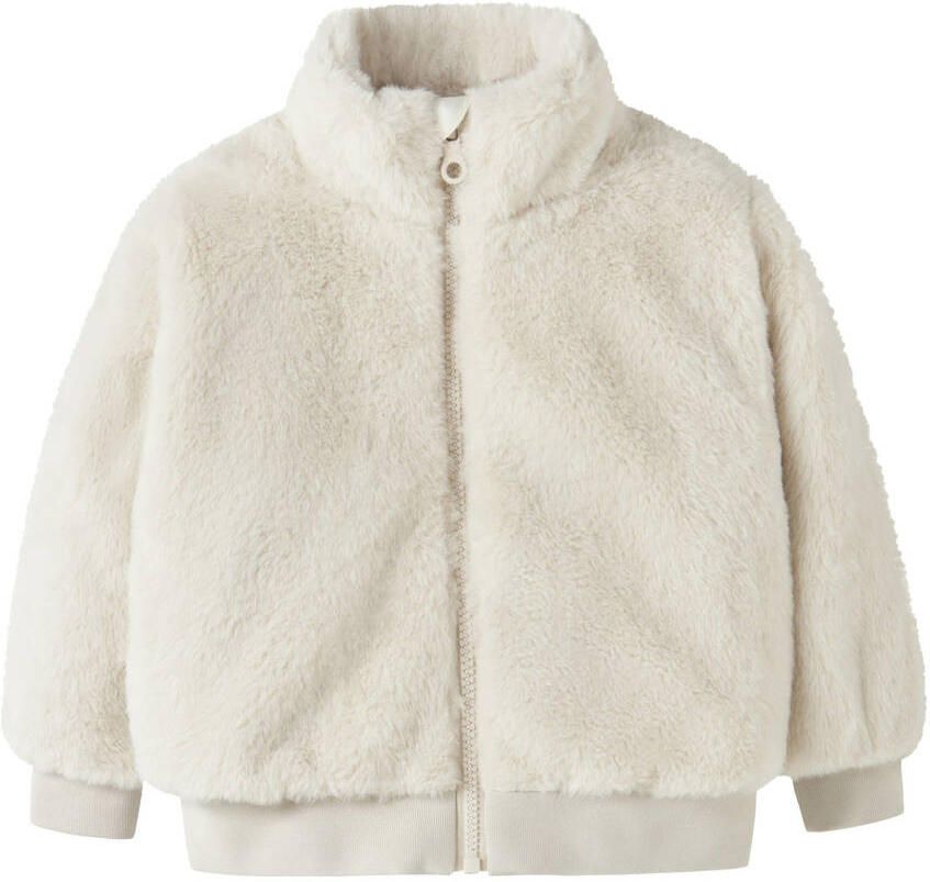 NAME IT MINI faux fur jas ecru