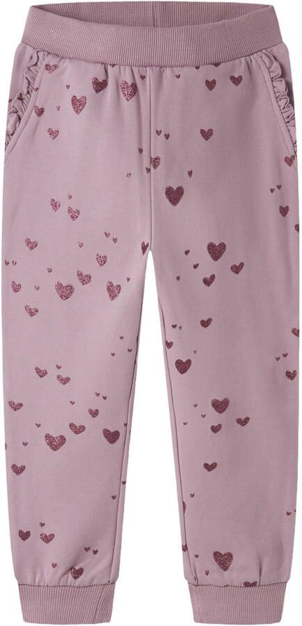 NAME IT MINI joggingbroek met hartjes roze Meisjes Sweat Hartjes