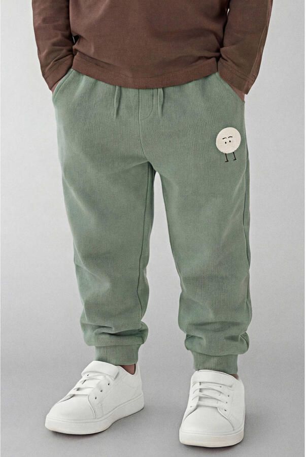 NAME IT MINI joggingbroek met print groen Jongens Sweat Printopdruk