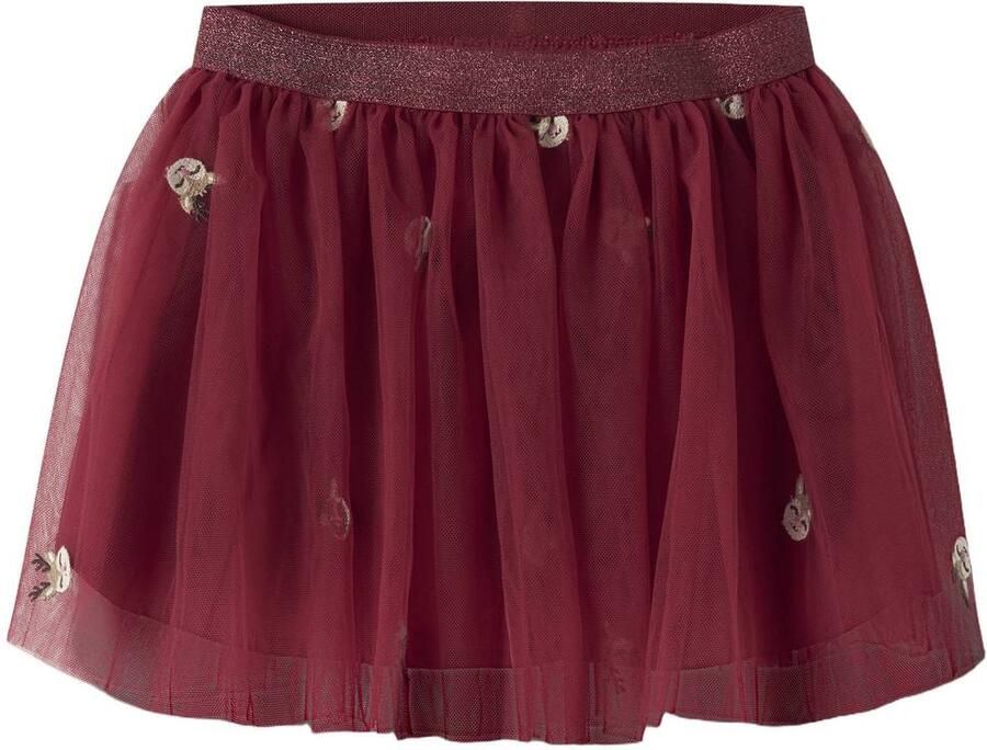 NAME IT MINI tule A-lijn rok met print rood Meisjes Polyamide All over print