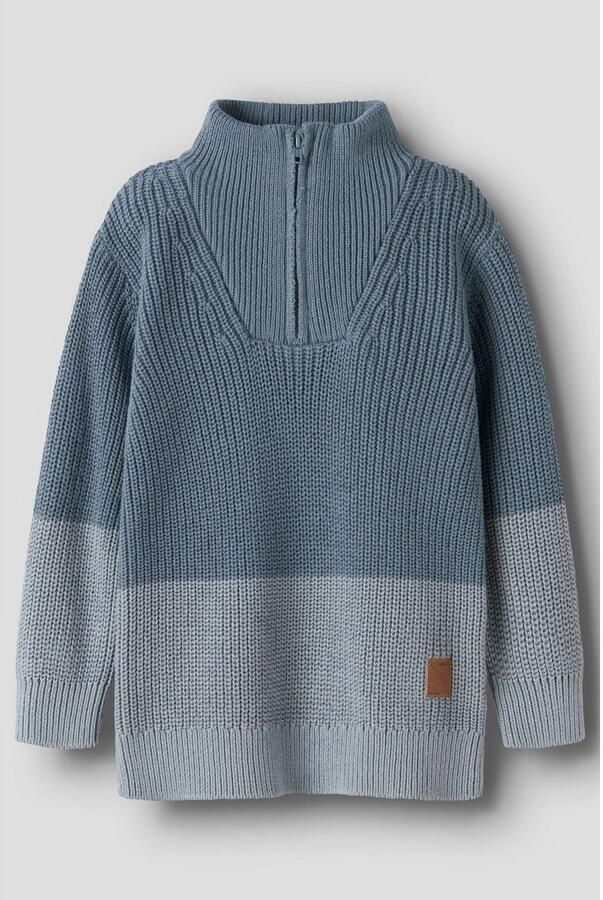 NAME IT MINI katoenen gebreide trui blauw