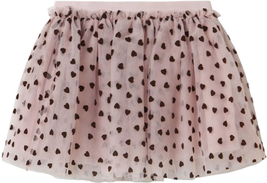 NAME IT MINI korte tule rok met hartjes mauve Roze Meisjes Polyester