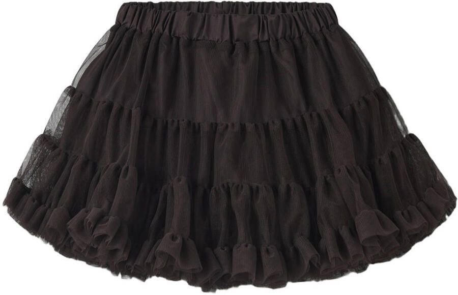 NAME IT MINI korte tule rok met ruches bruin