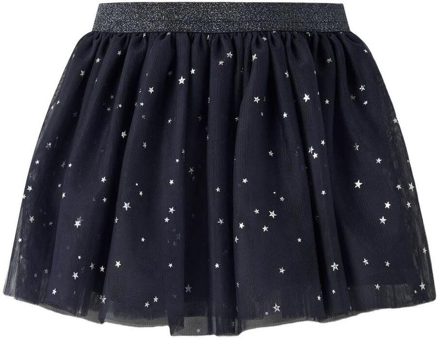NAME IT MINI korte tule rok met sterren marineblauw Meisjes Polyester
