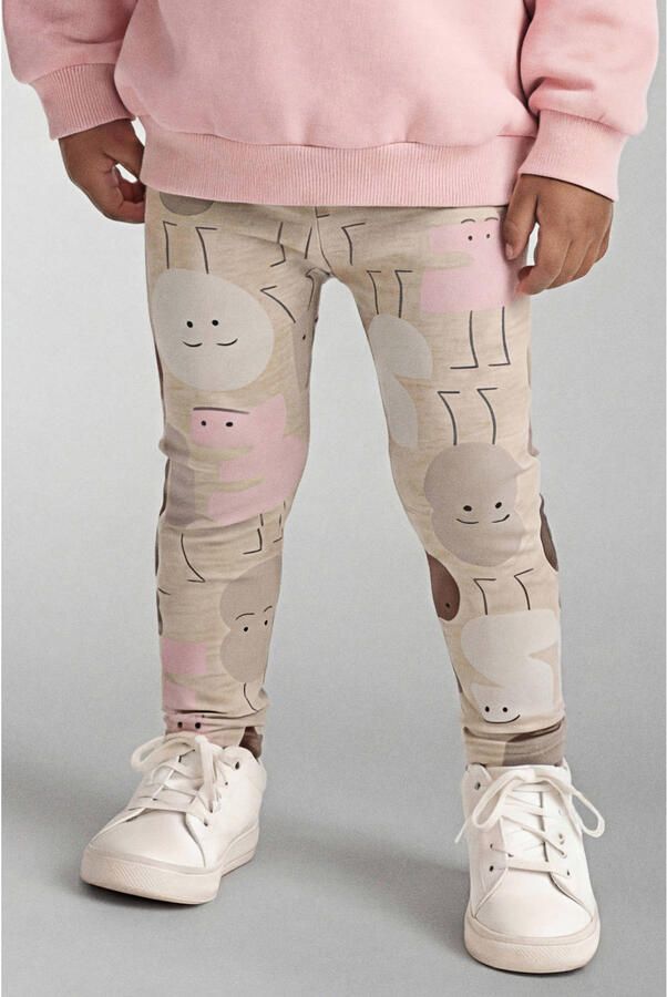 NAME IT MINI legging met print beige roze