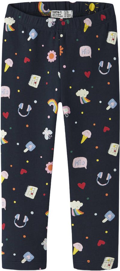 NAME IT MINI legging met print donkerblauw