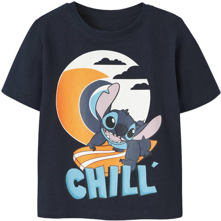 NAME IT MINI Lilo & Stitch T-shirt donkerblauw