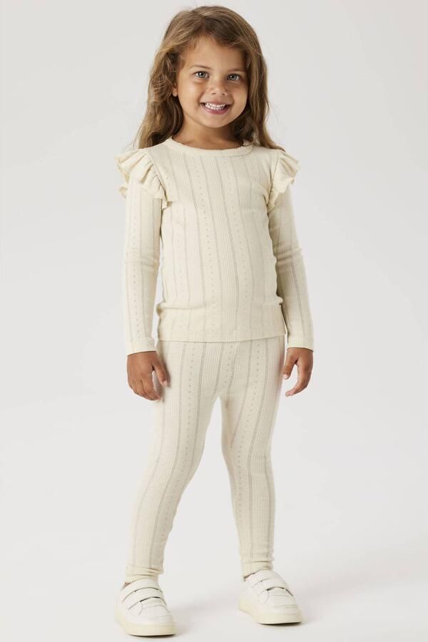 Name It Lange top NMFJULIA LS SLIM TOP NOOS met geweldige volant op de schouder en in het schattige ajourbreisel-design - Foto 3