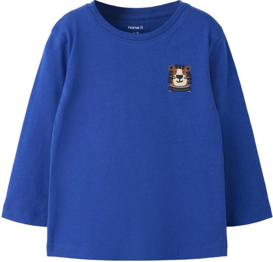 NAME IT MINI longsleeve met backprint blauw - Foto 2
