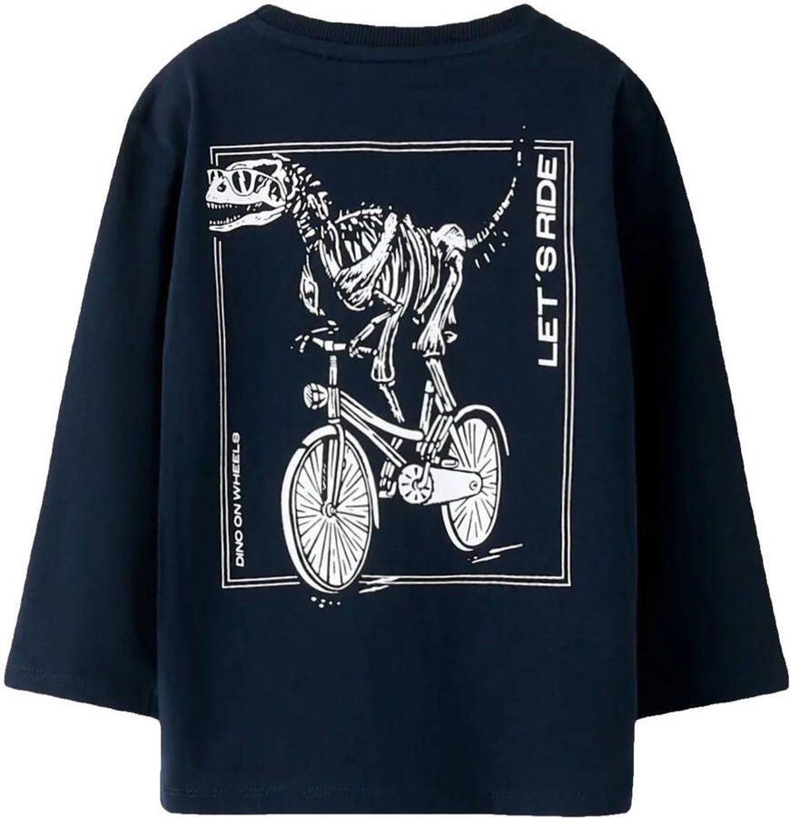 NAME IT MINI longsleeve met backprint donkerblauw