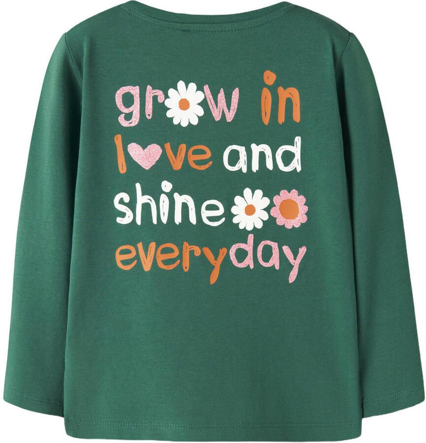 NAME IT MINI longsleeve met backprint groen - Foto 2