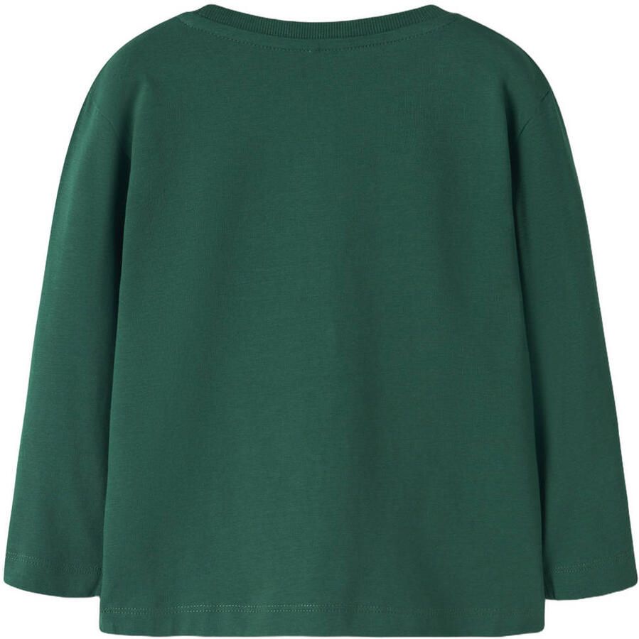 NAME IT MINI longsleeve met borduursels en print groen