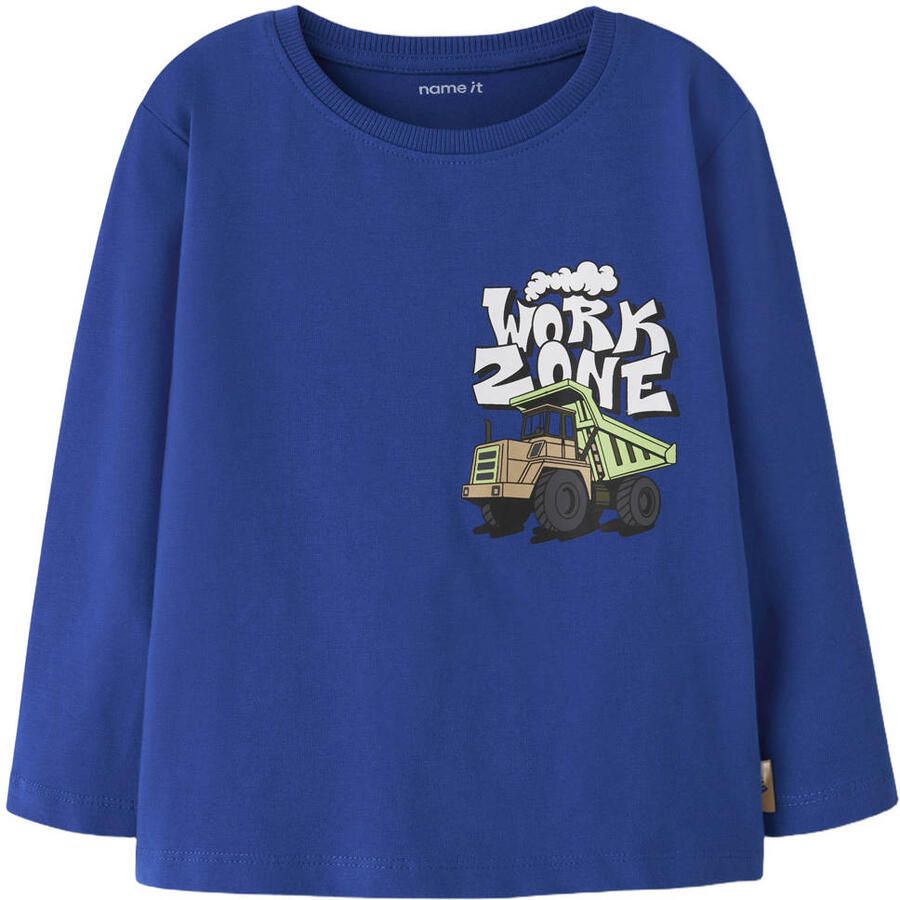 NAME IT MINI longsleeve met print blauw
