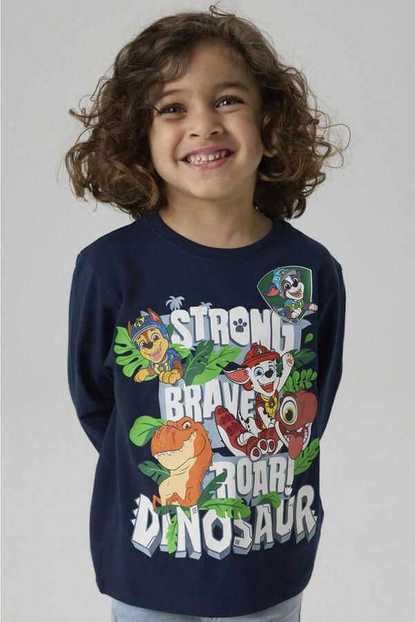 NAME IT MINI longsleeve met print donkerblauw