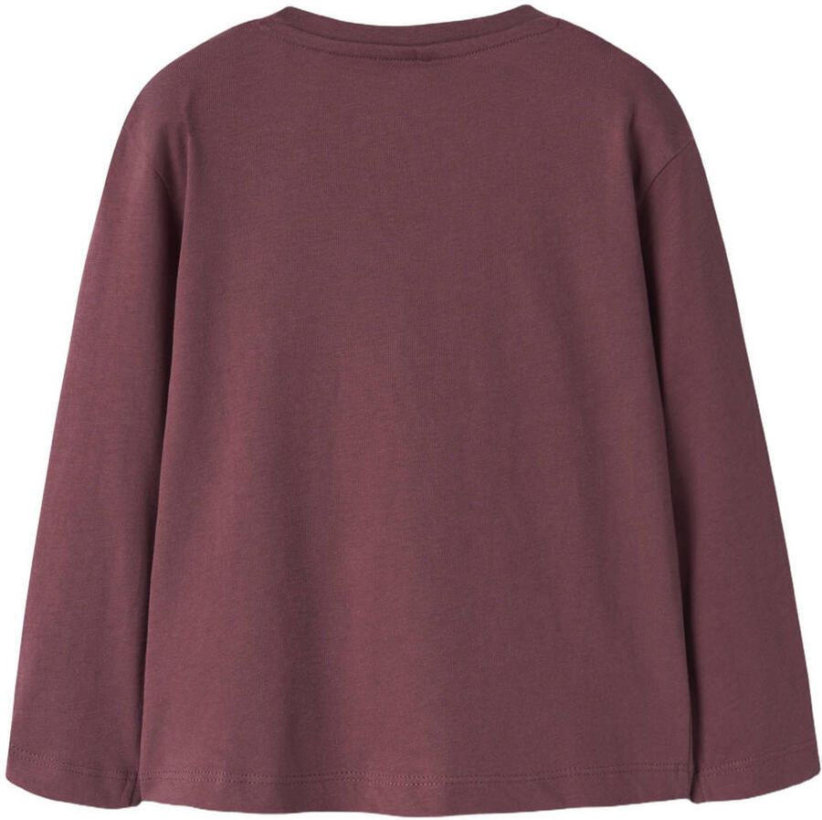 NAME IT MINI longsleeve met print donkerrood Meisjes Katoen Ronde hals
