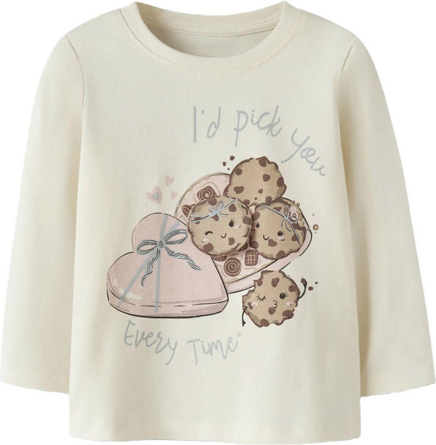 NAME IT MINI longsleeve met print ecru