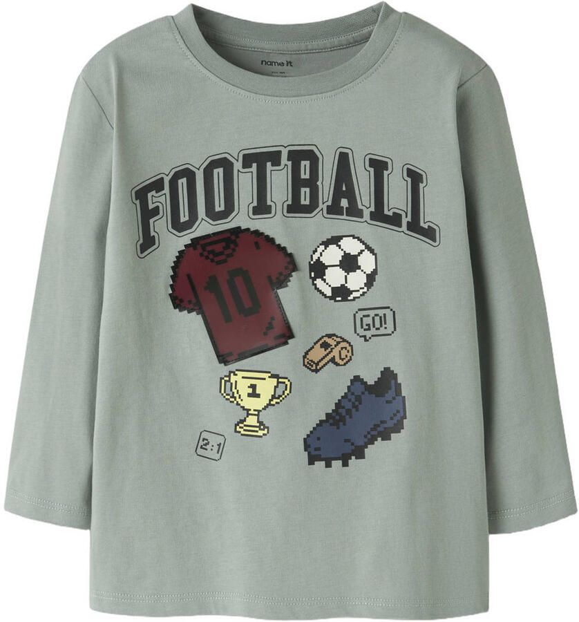NAME IT MINI longsleeve met print groen