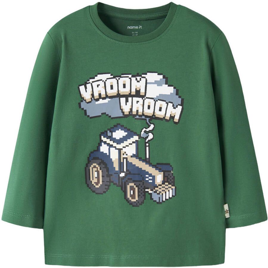 NAME IT MINI longsleeve met print groen