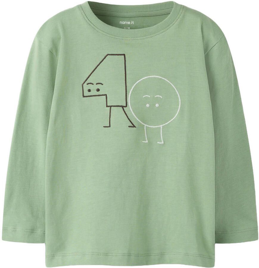 NAME IT MINI longsleeve met print groen