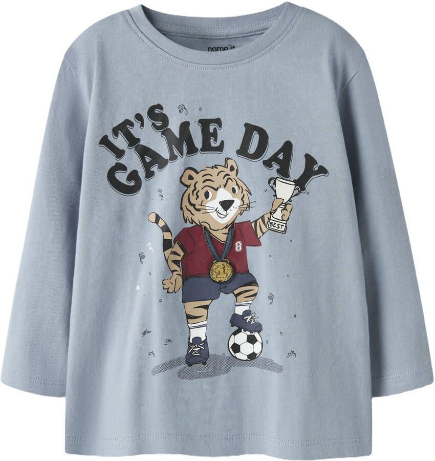 NAME IT MINI longsleeve met print lichtblauw