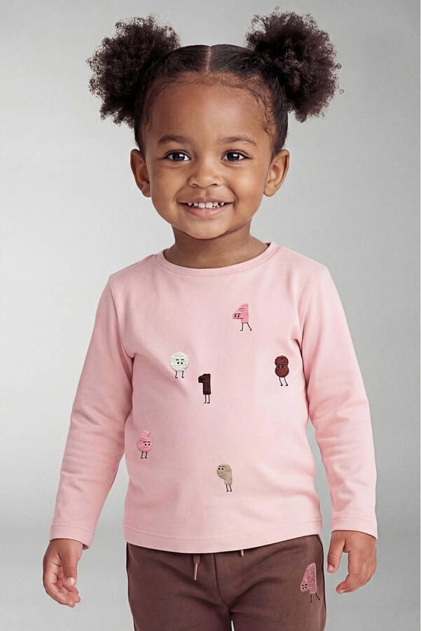 NAME IT MINI longsleeve met print lichtroze