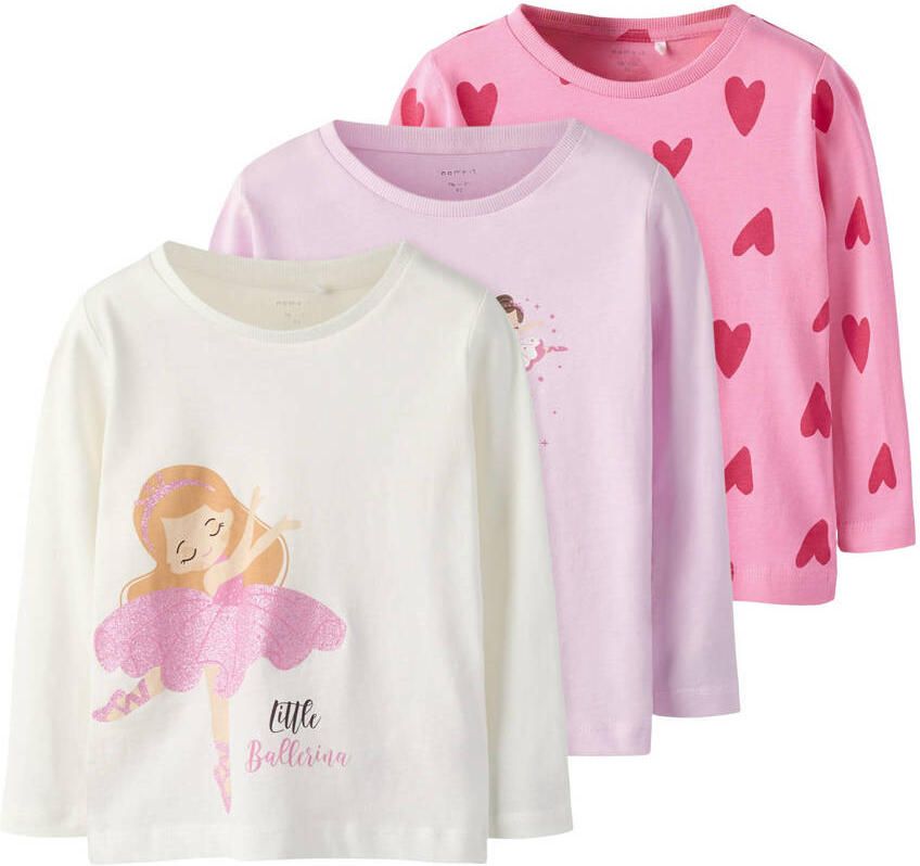 Name It Shirt met lange mouwen NMFNIA 3P LS TOP (set 3-delig) - Foto 3