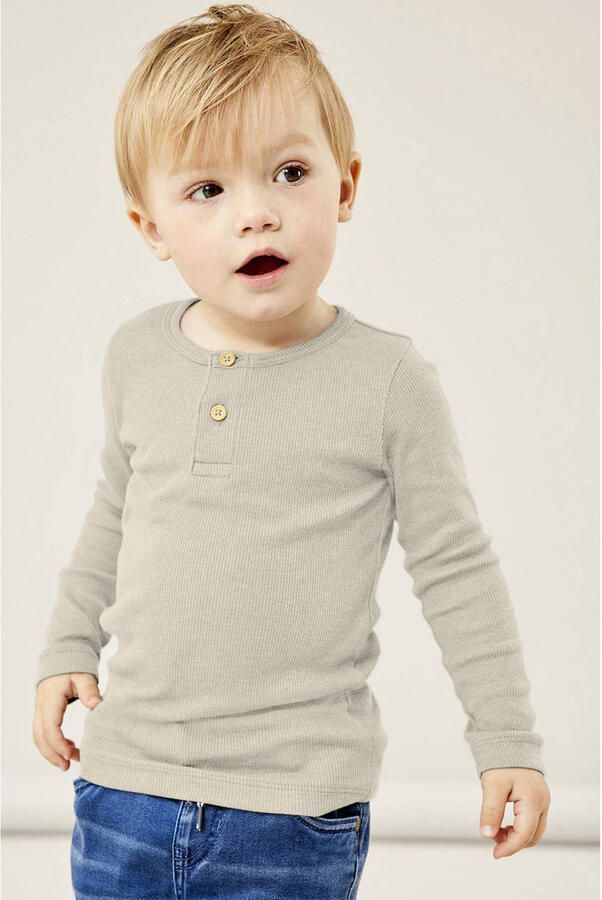 Name It Shirt met lange mouwen NMMKAB LS TOP NOOS in henley-stijl met korte knoopsluiting bij de halslijn - Foto 2