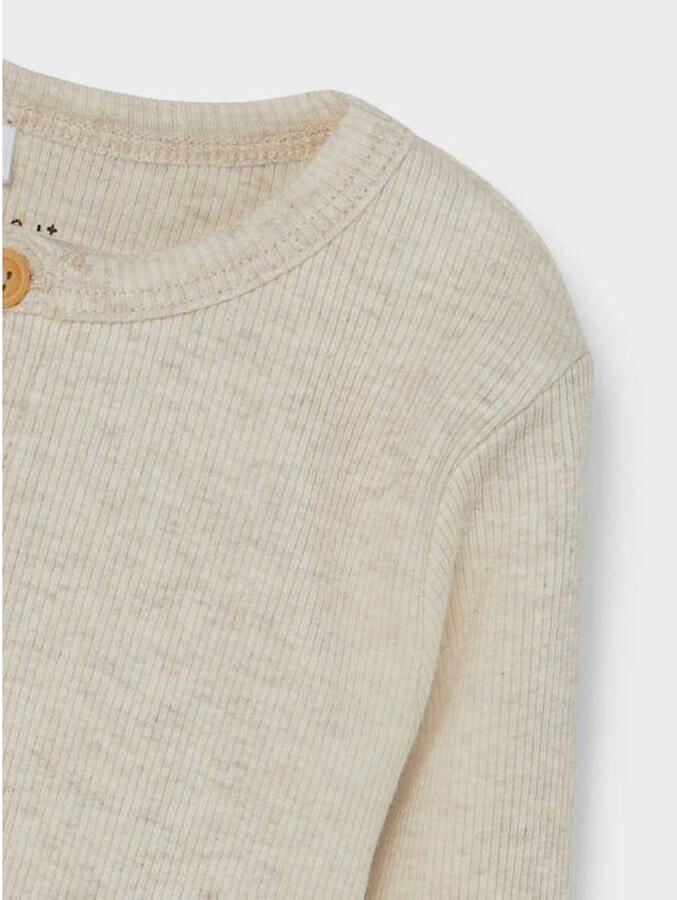 Name It Shirt met lange mouwen NMMKAB LS TOP NOOS in henley-stijl met korte knoopsluiting bij de halslijn