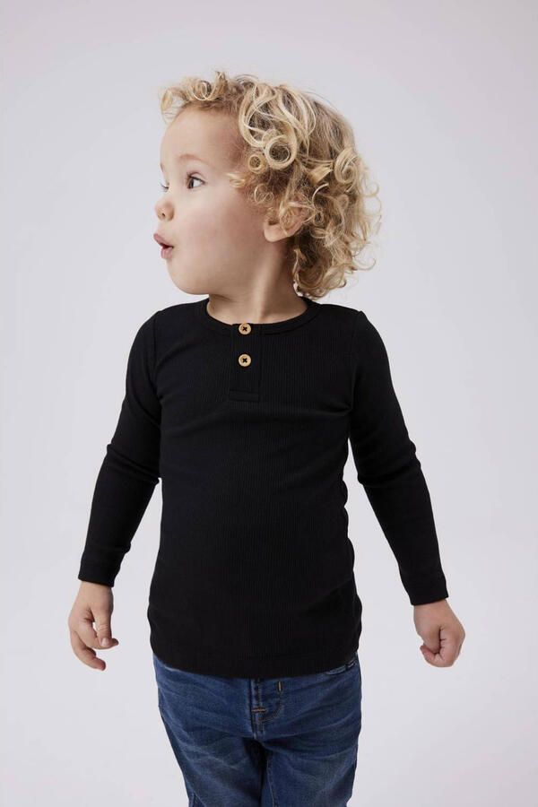 Name It Shirt met lange mouwen NMMKAB LS TOP NOOS in henley-stijl met korte knoopsluiting bij de halslijn - Foto 2