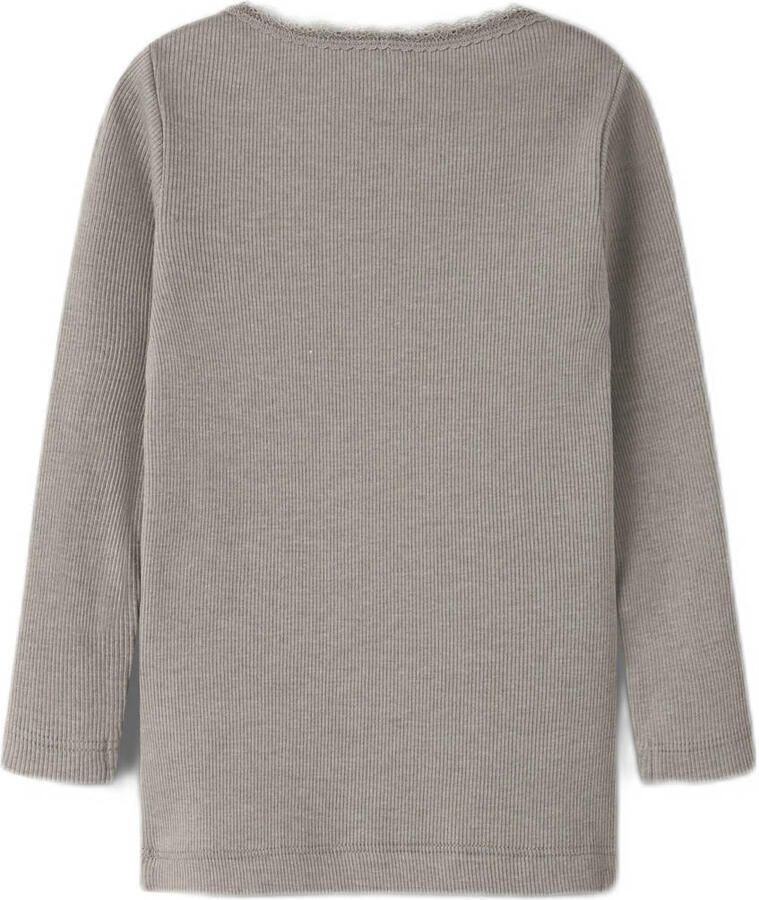 Name It Shirt met lange mouwen NMFKAB LS TOP NOOS in fijne rib en met schattige kanten rand aan de halslijn - Foto 2