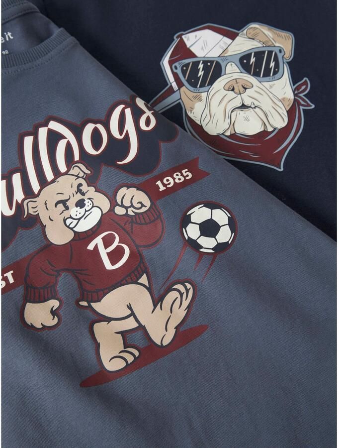 NAME IT MINI longsleeve (set van 2) Blauw Jongens Stretchkatoen Ronde hals - Foto 2