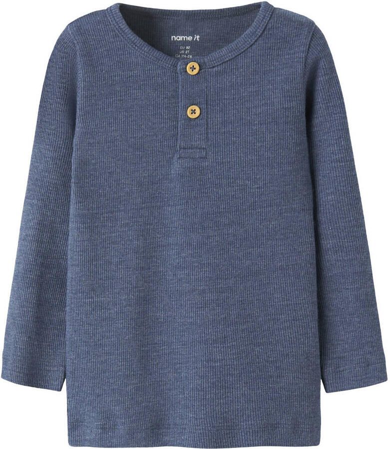NAME IT MINI longsleeve staalblauw