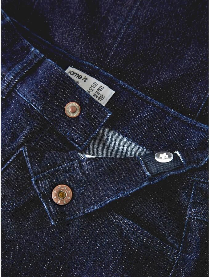 NAME IT MINI midi spijkerrok met glitters en plooien donkerblauw