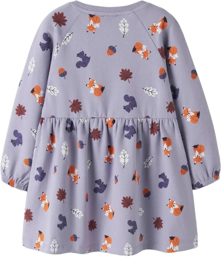 NAME IT MINI midi sweatjurk met print lila - Foto 2