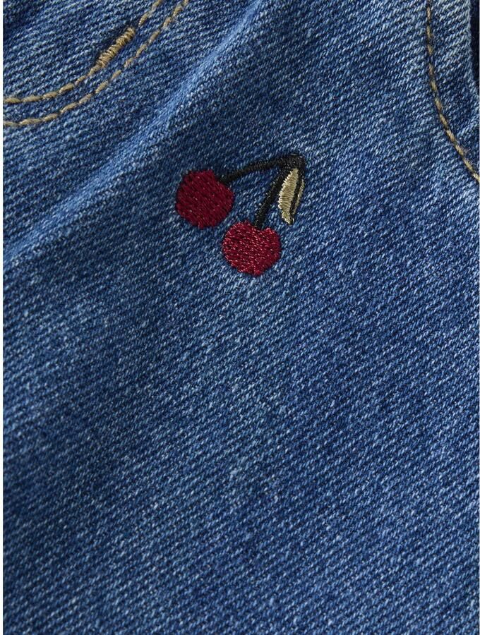 NAME IT MINI NMFROSE wide leg jeans met borduursels en print mediumblauw Meisjes Denim - Foto 3