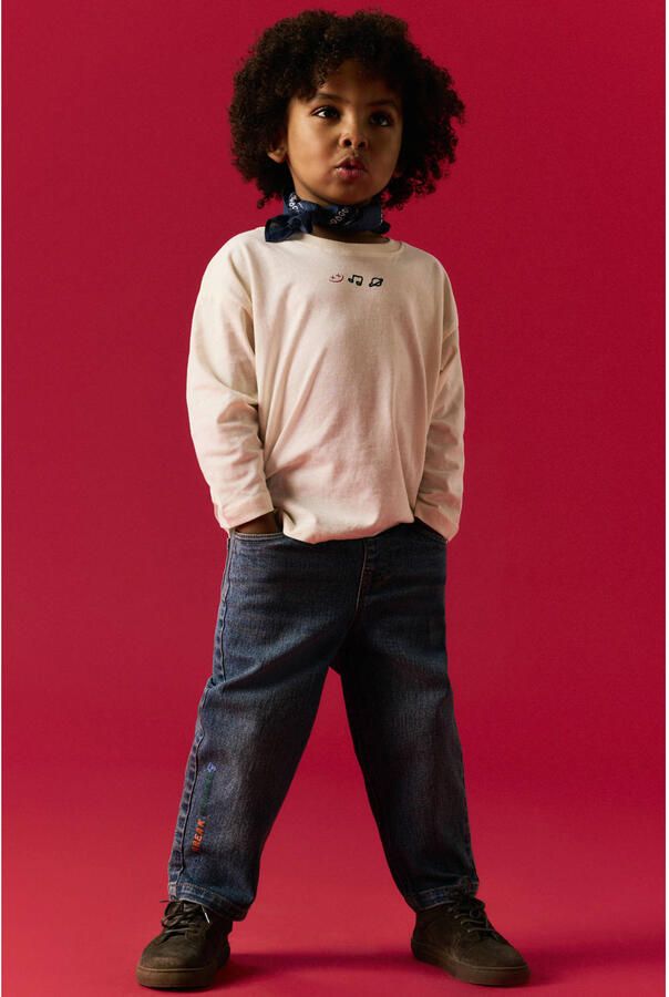 NAME IT MINI NMMBEN tapered jeans met tekst mediumblauw - Foto 3