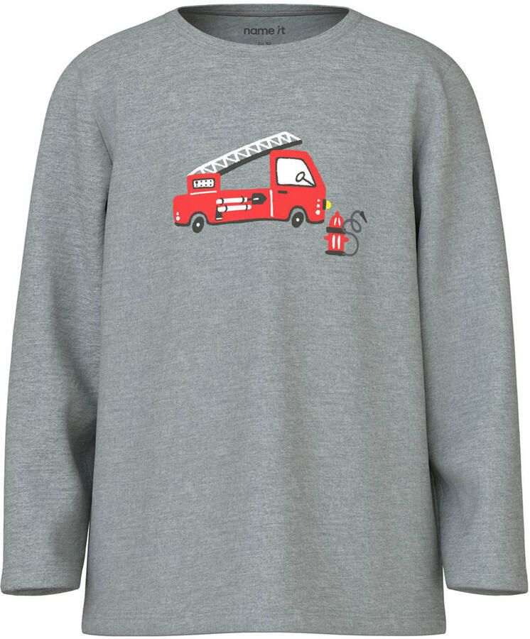NAME IT MINI pyjama grijs melange donkerblauw - Foto 2