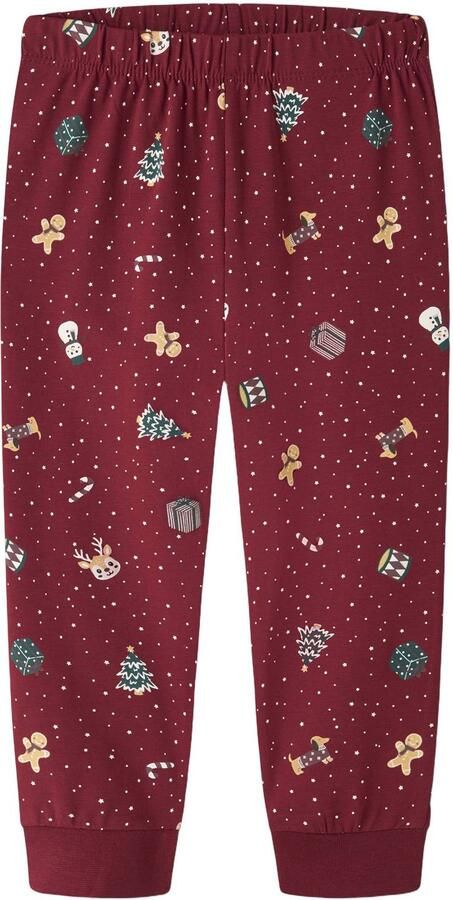 NAME IT MINI pyjama met print donkerrood Stretchkatoen Ronde hals - Foto 3