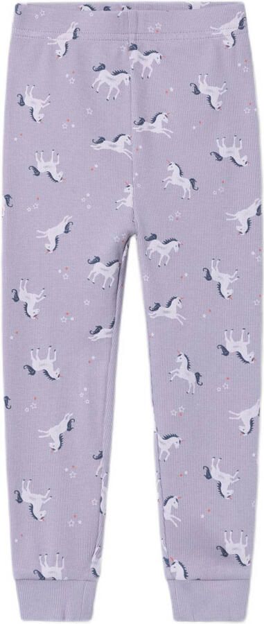 Name it MINI NMFNIGHTSET UNICORN lila Pyjama Paars Meisjes Stretchkatoen Ronde hals 110 116 - Foto 3