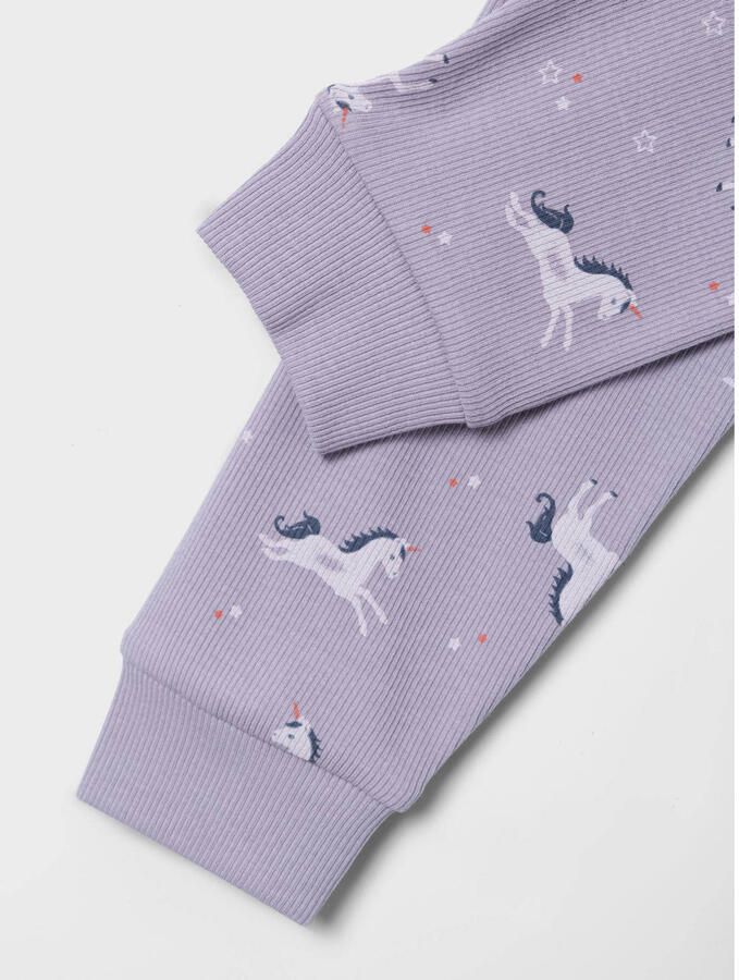 Name it MINI NMFNIGHTSET UNICORN lila Pyjama Paars Meisjes Stretchkatoen Ronde hals 110 116