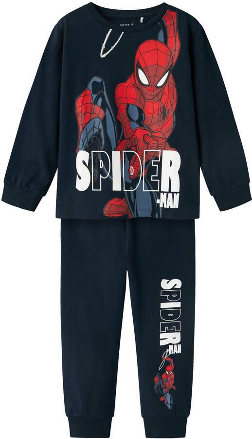 NAME IT MINI pyjama NMMALFRED Spiderman donkerblauw rood - Foto 2