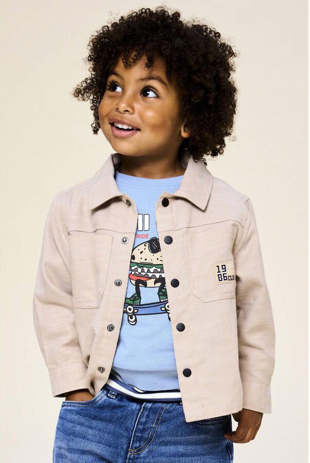 NAME IT MINI rechtvallend sweater met print blauw