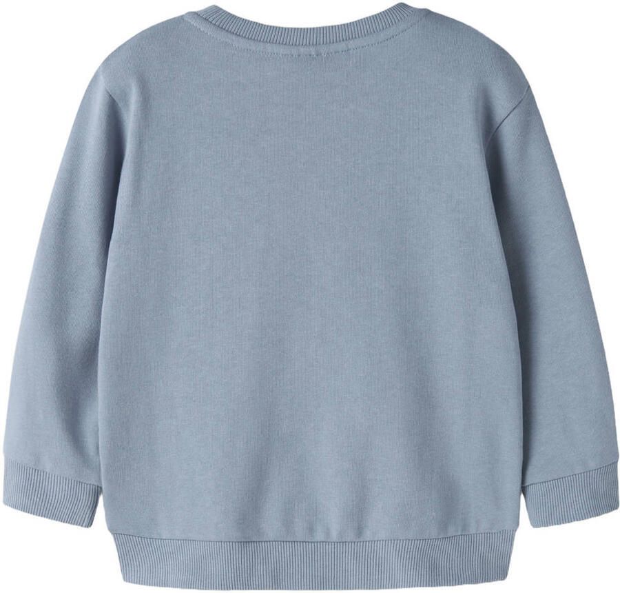 NAME IT MINI rechtvallend sweater met print blauw - Foto 2