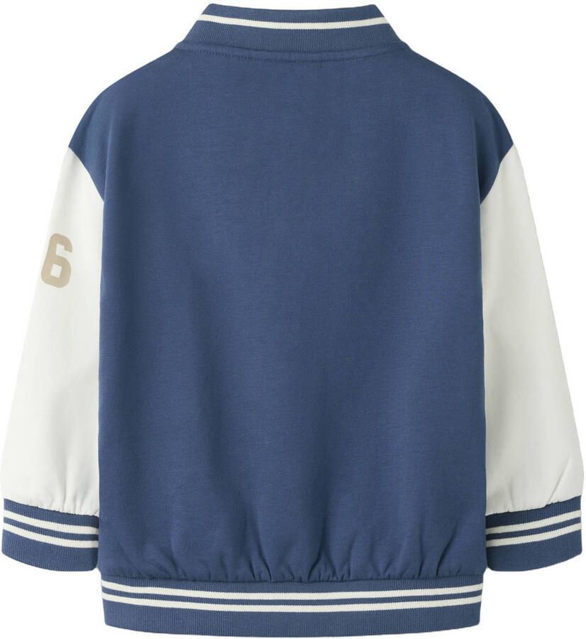 NAME IT MINI rechtvallend sweatvest met patches blauw